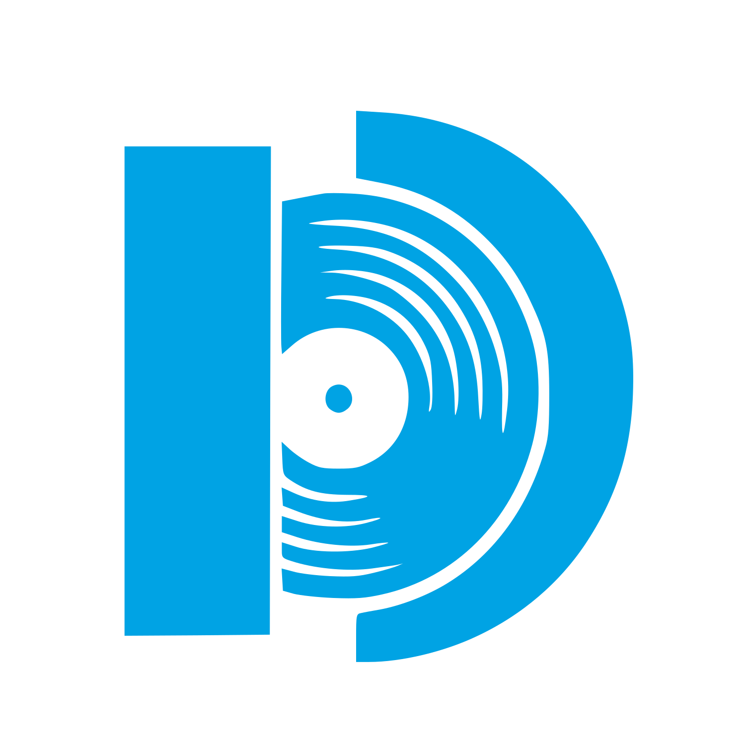 Vinyl Record Letter D Logo #00a3e4