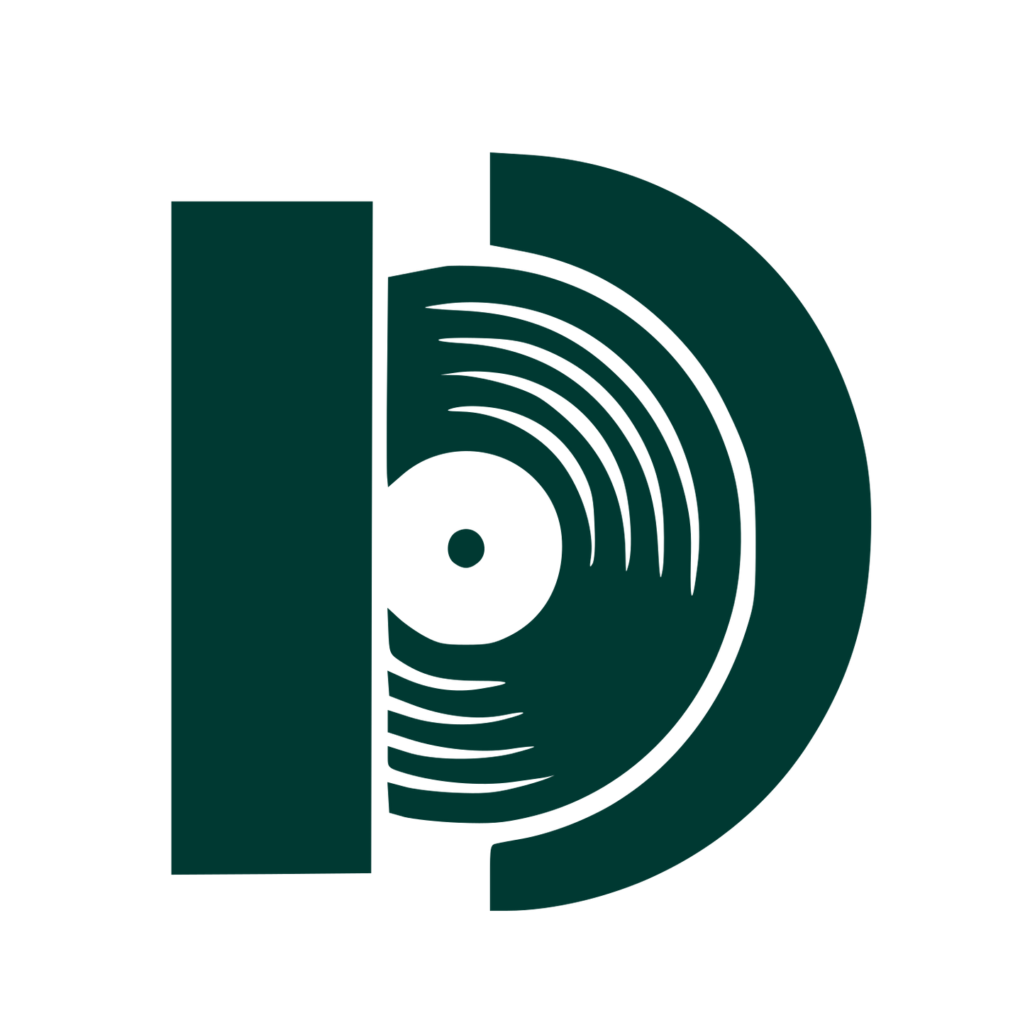 Vinyl Record Letter D Logo #003932