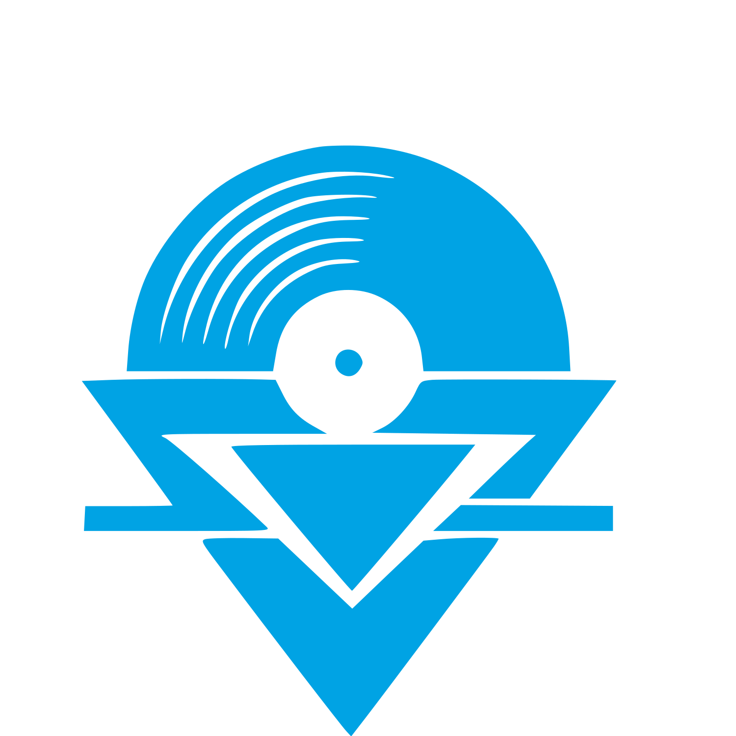 Vinyl Record Arrow Logo #00a3e4