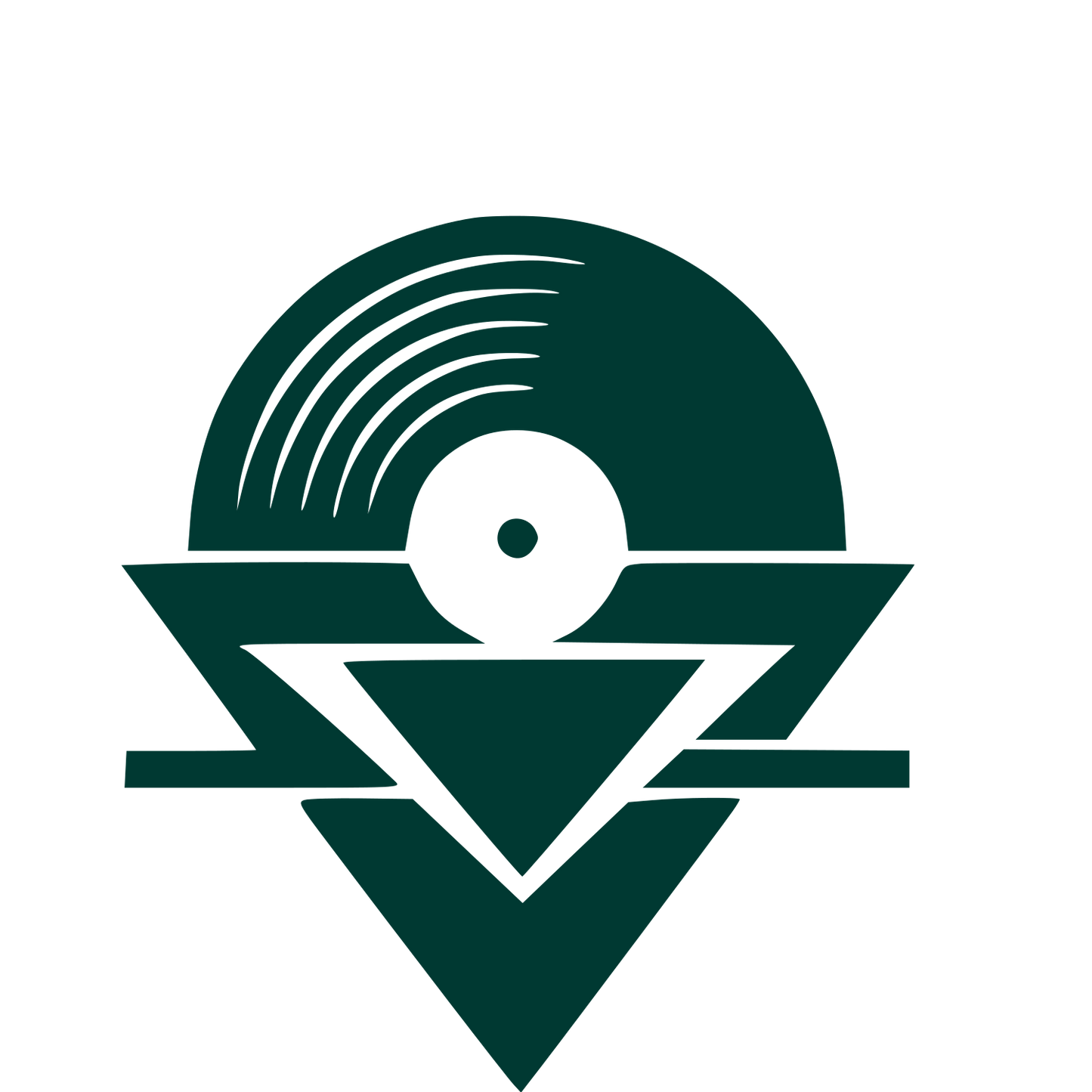 Vinyl Record Arrow Logo #003932