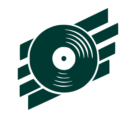 Vinyl Record Speed Lines Logo #003932