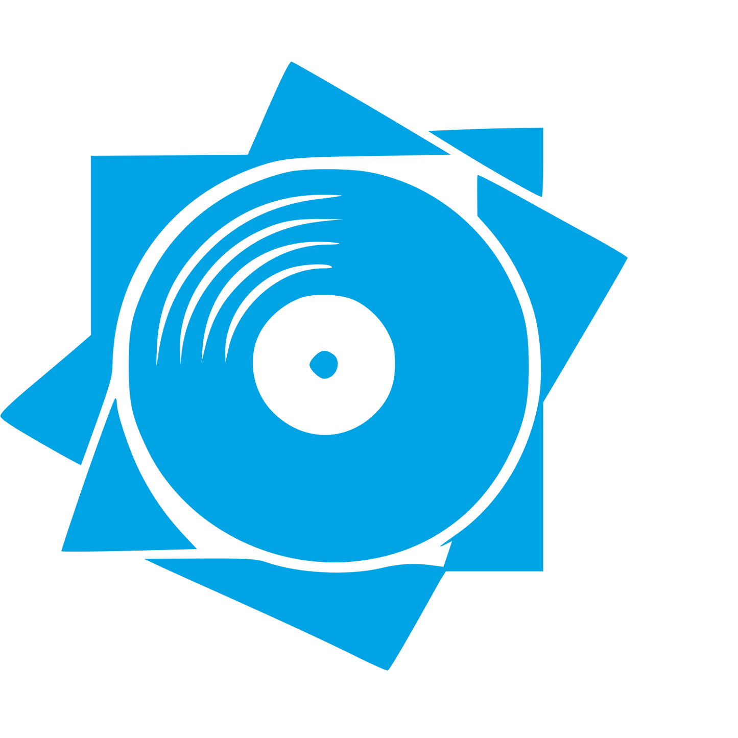 Vinyl Record Burst Logo #00a3e4