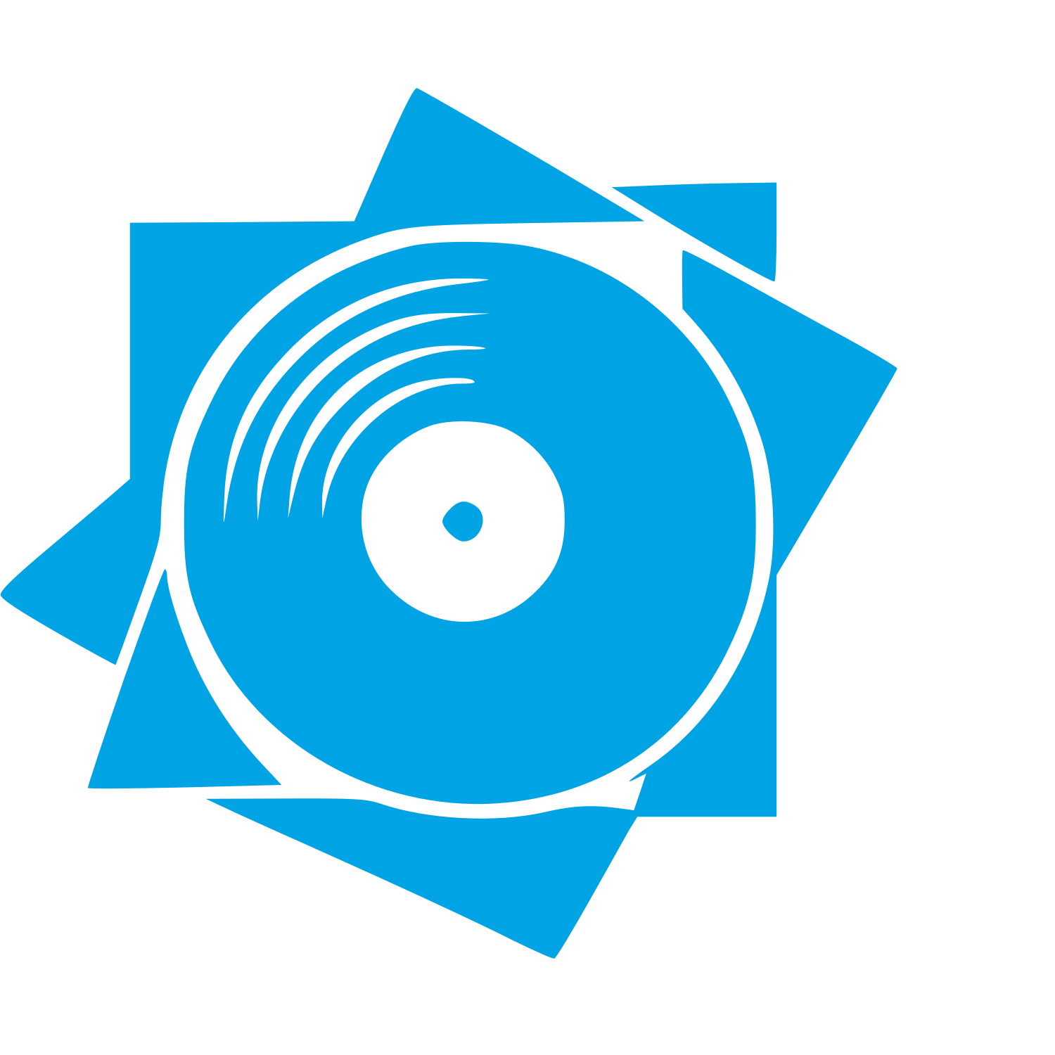 Vinyl Record Burst Logo #00a3e4