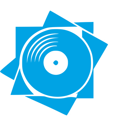 Vinyl Record Burst Logo #00a3e4