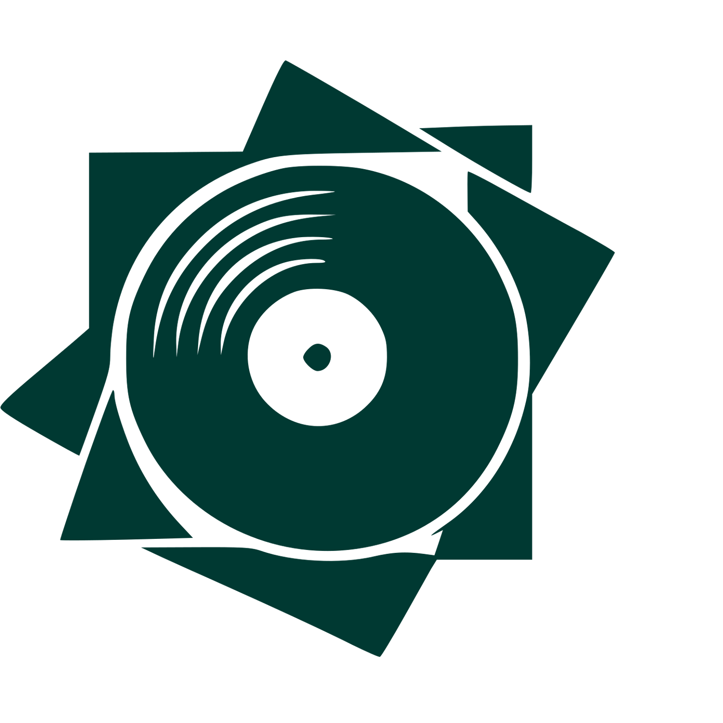 Vinyl Record Burst Logo #003932