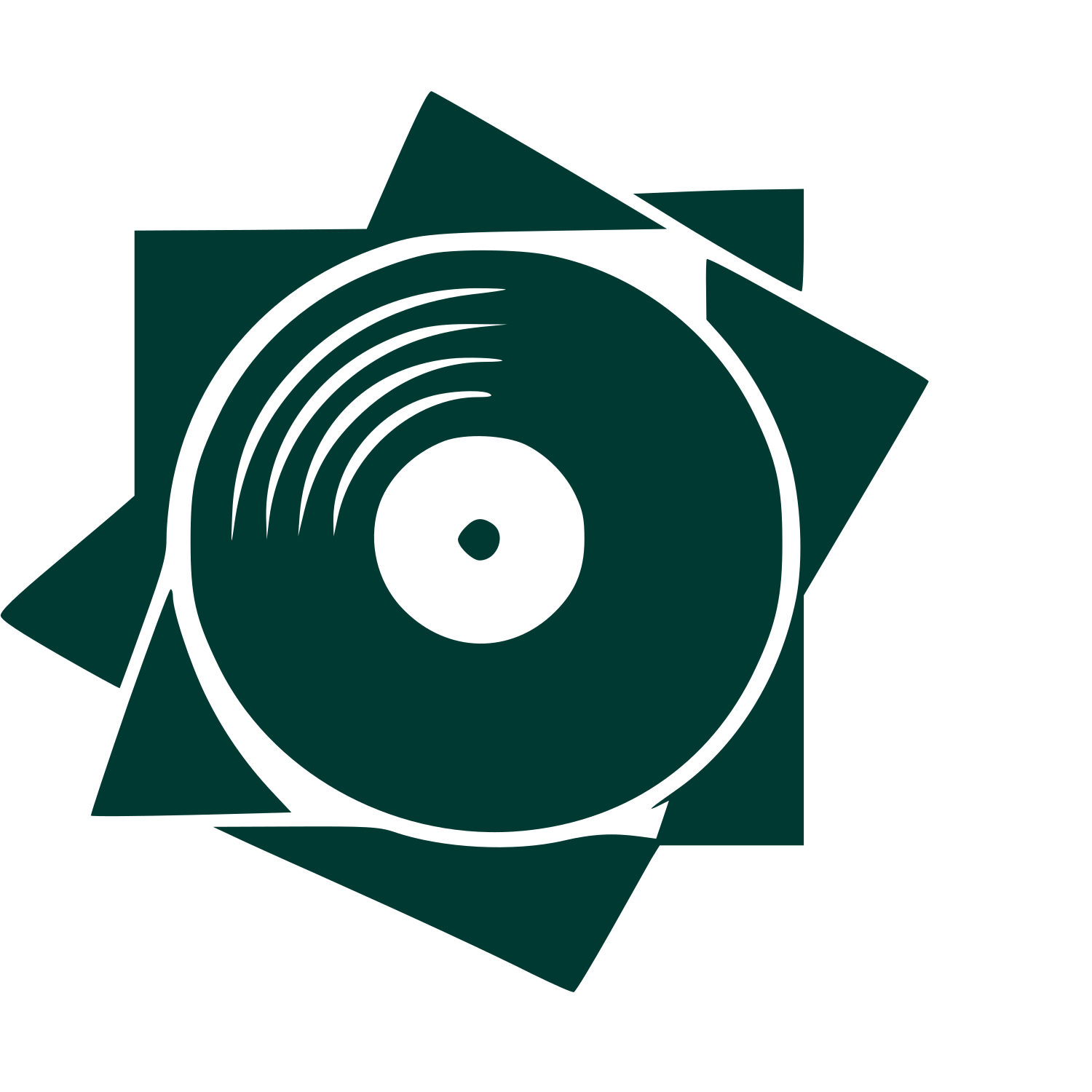 Vinyl Record Burst Logo #003932