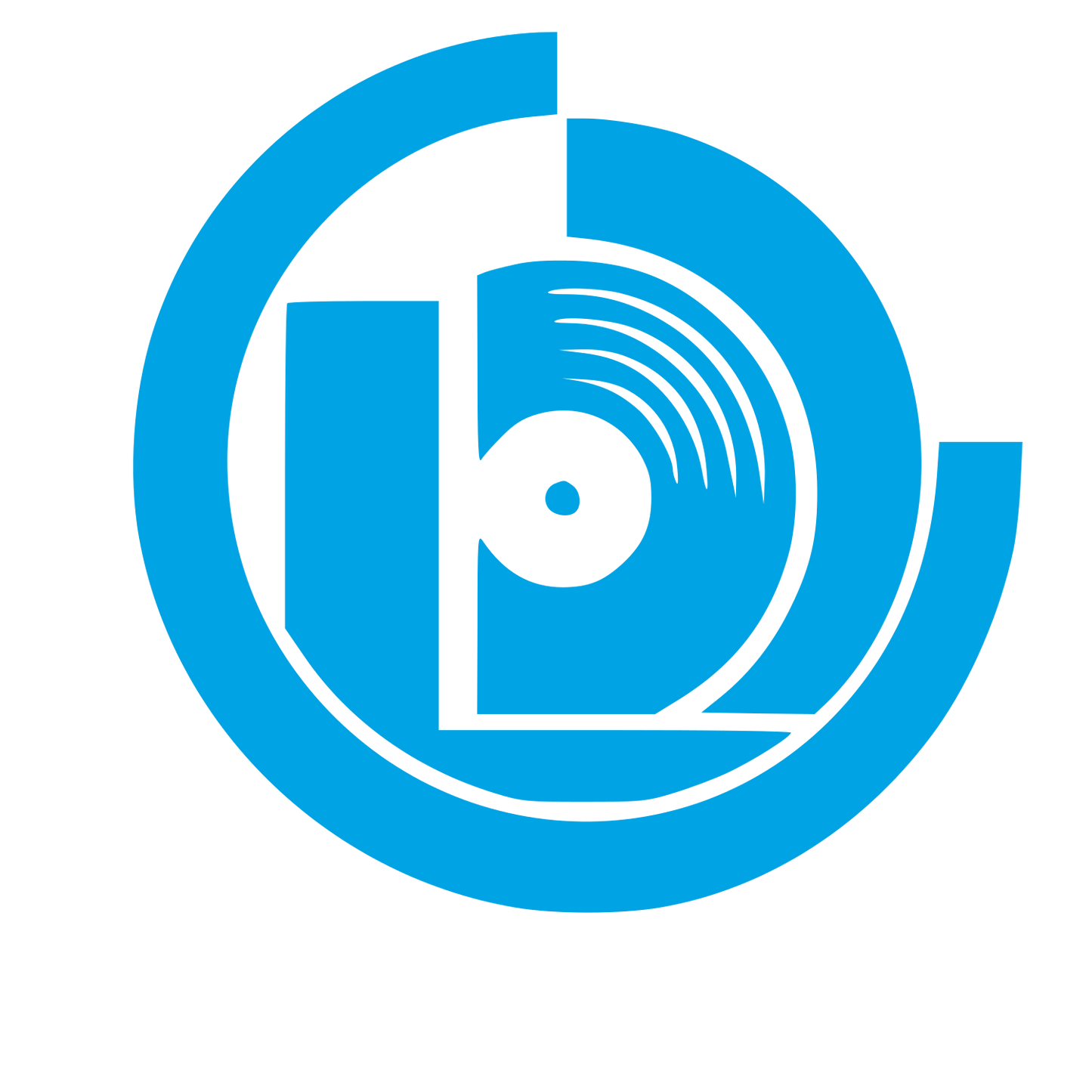 Vinyl Record Circle Logo #00a3e4
