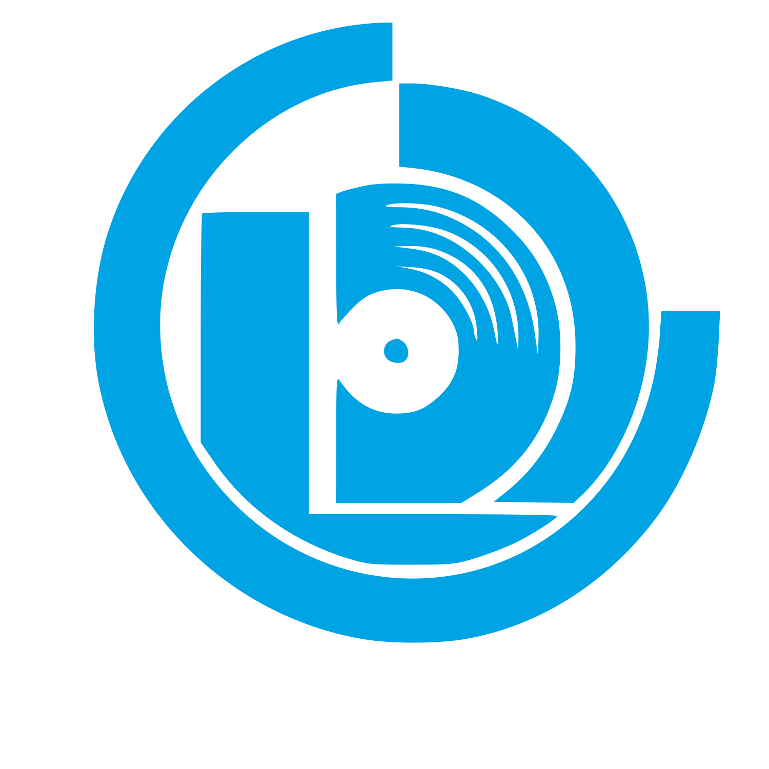 Vinyl Record Circle Logo #00a3e4
