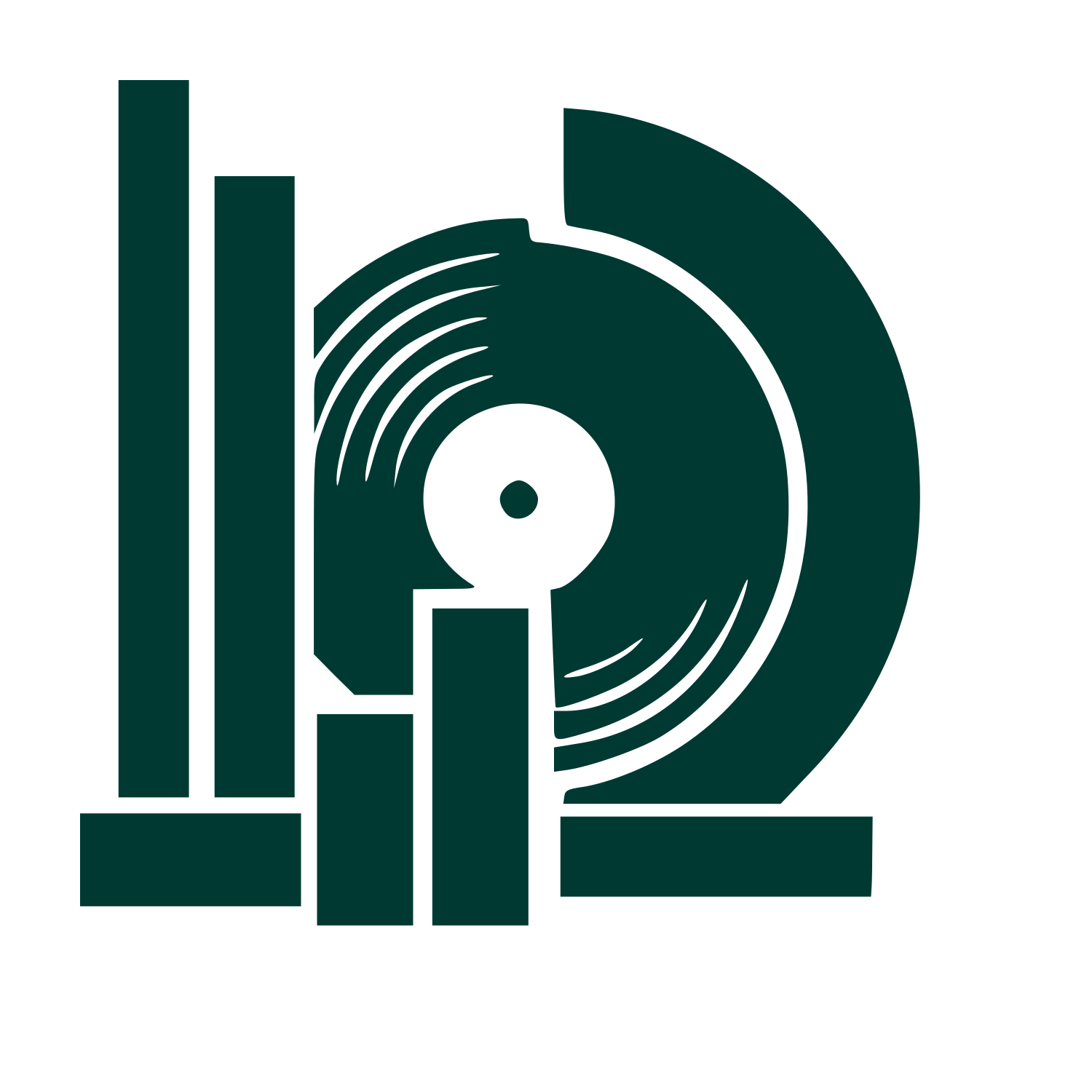 Vinyl Record Bar Chart Logo #003932