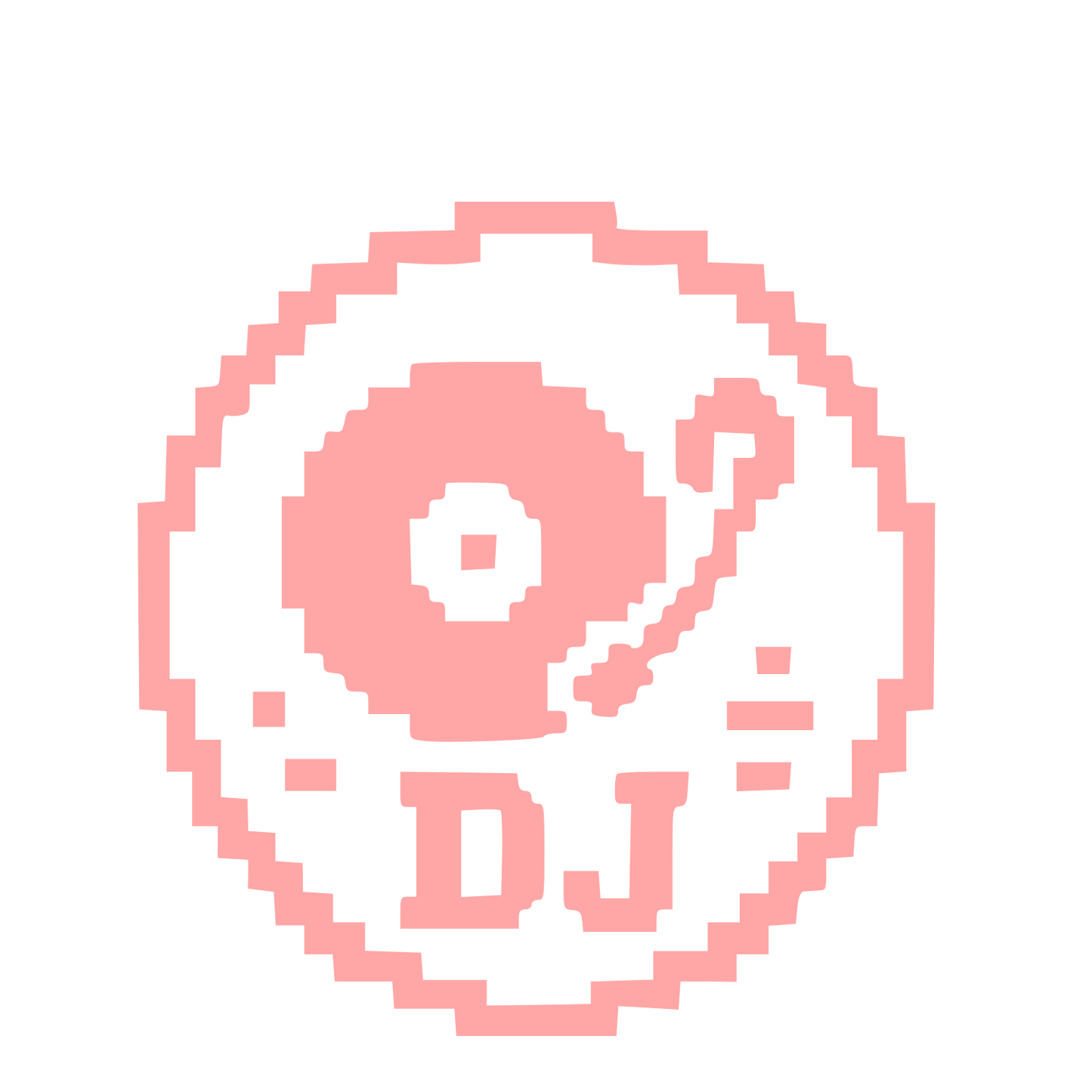 Pixel DJ Turntable Logo #ffa6a6