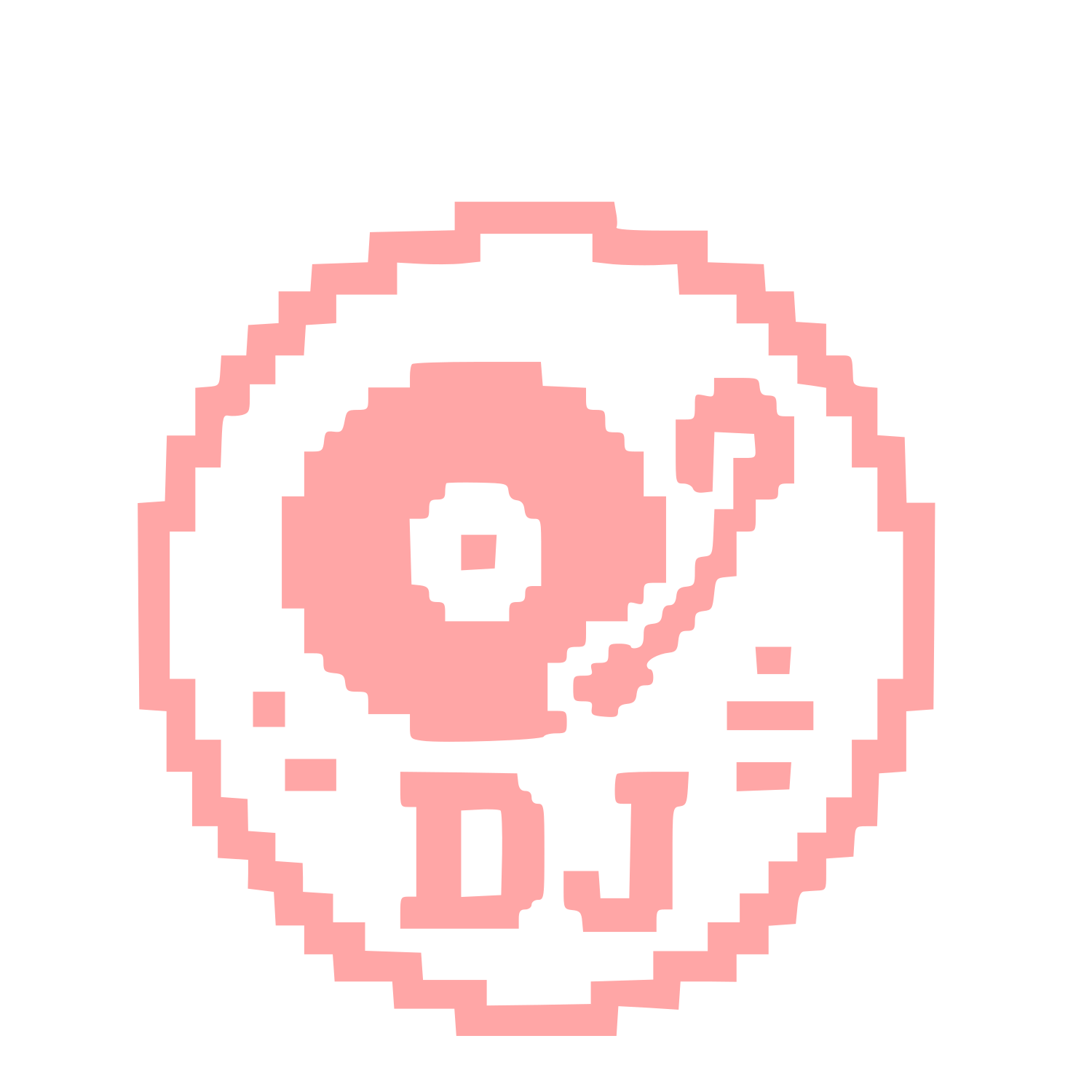 Pixel DJ Turntable Logo #ffa6a6