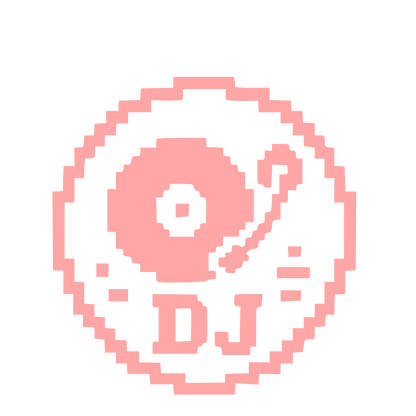 Pixel DJ Turntable Logo #ffa6a6