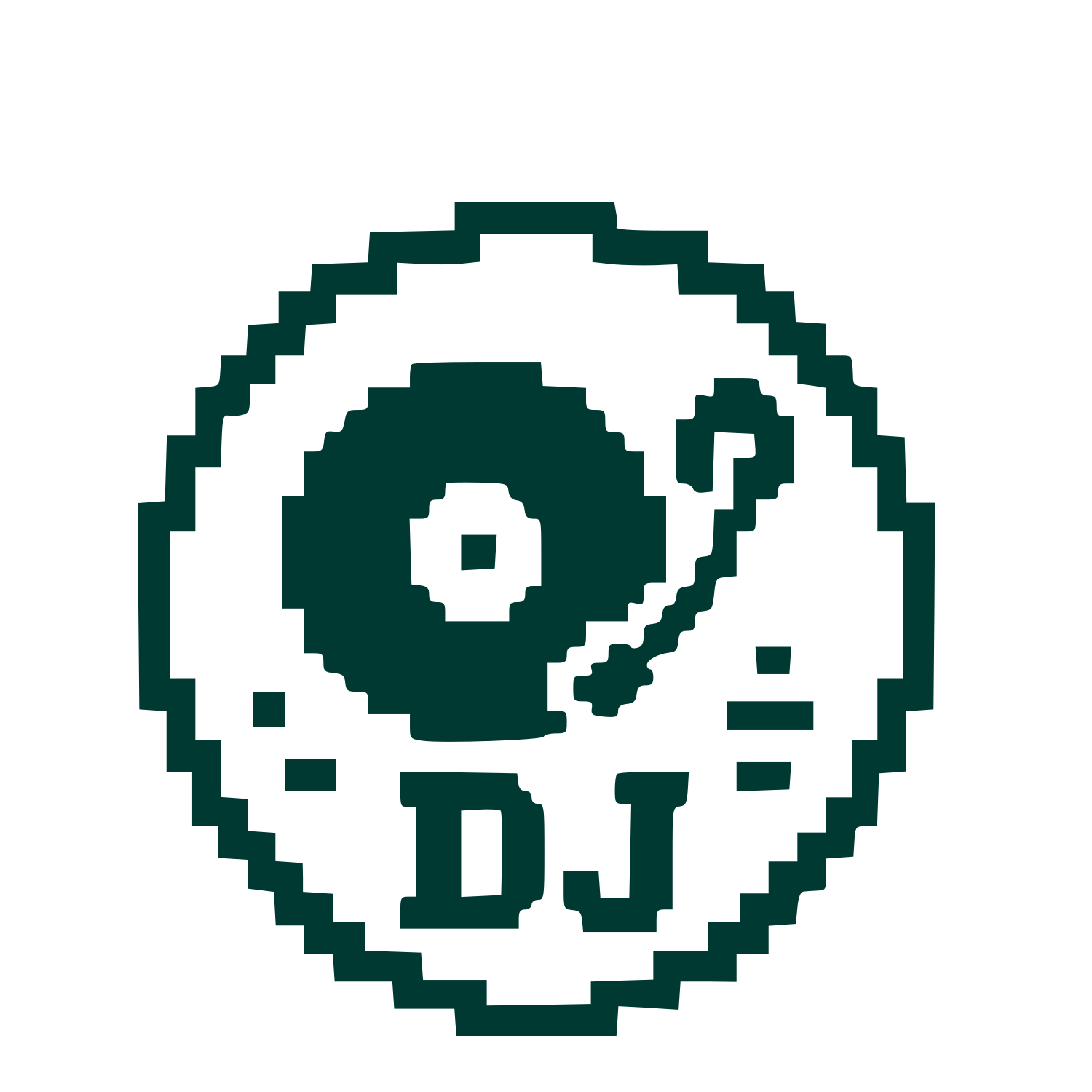 Pixel DJ Turntable Logo #003932