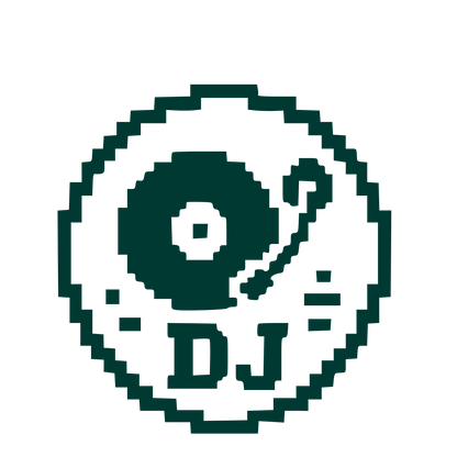 Pixel DJ Turntable Logo #003932