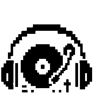 Pixel Art DJ Turntable Logo