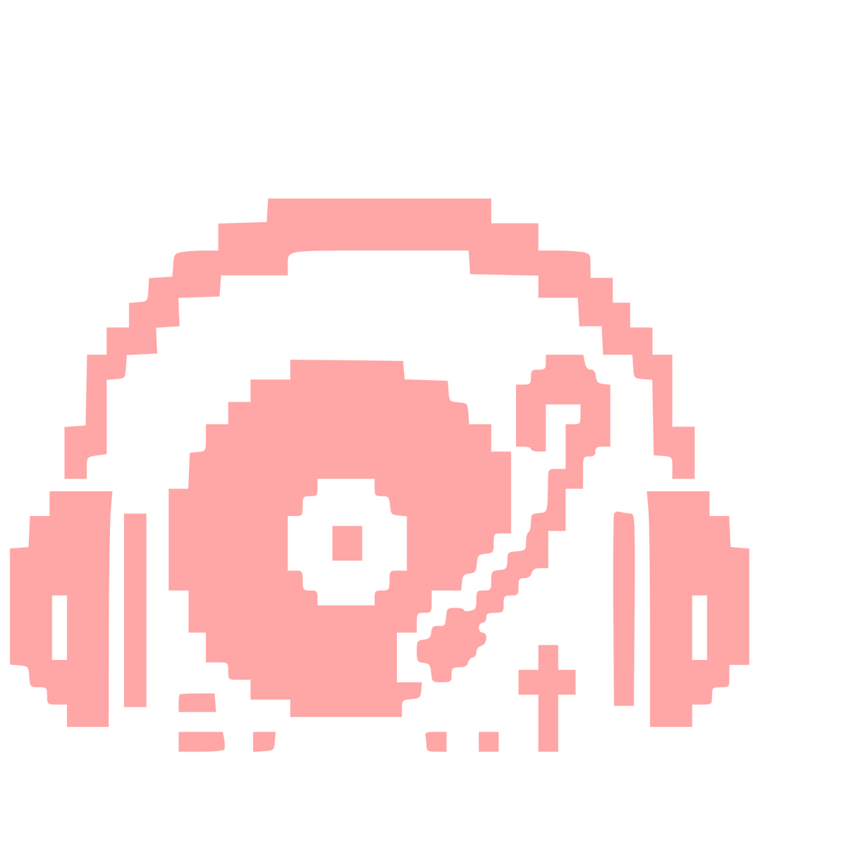 Pixel Art DJ Turntable Logo #ffa6a6