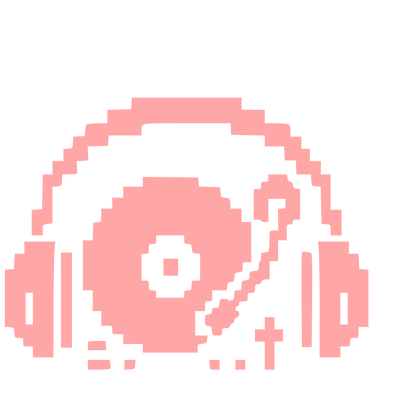 Pixel Art DJ Turntable Logo #ffa6a6