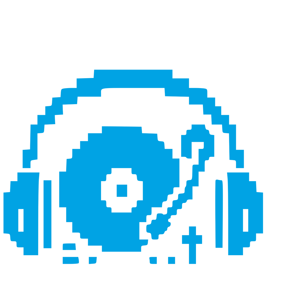 Pixel Art DJ Turntable Logo #00a3e4