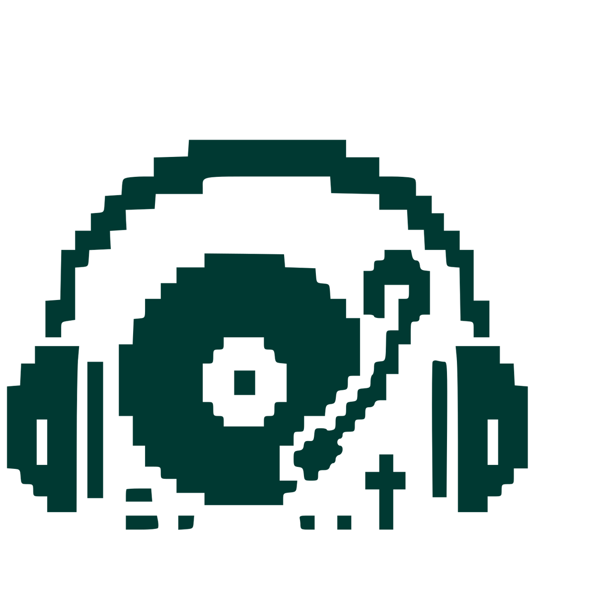 Pixel Art DJ Turntable Logo #003932