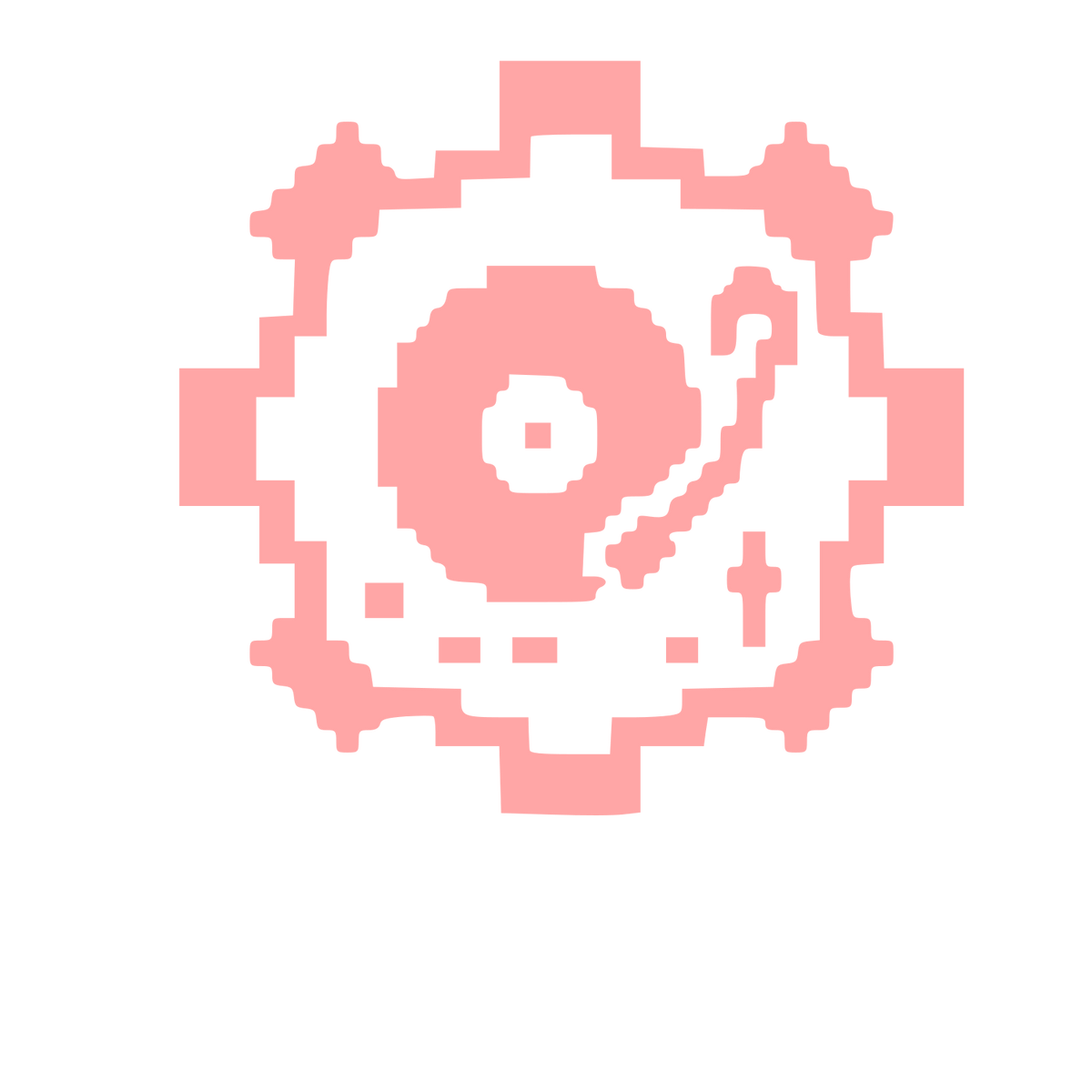 Pixel Turntable Gear Logo #ffa6a6
