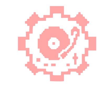 Pixel Turntable Gear Logo #ffa6a6