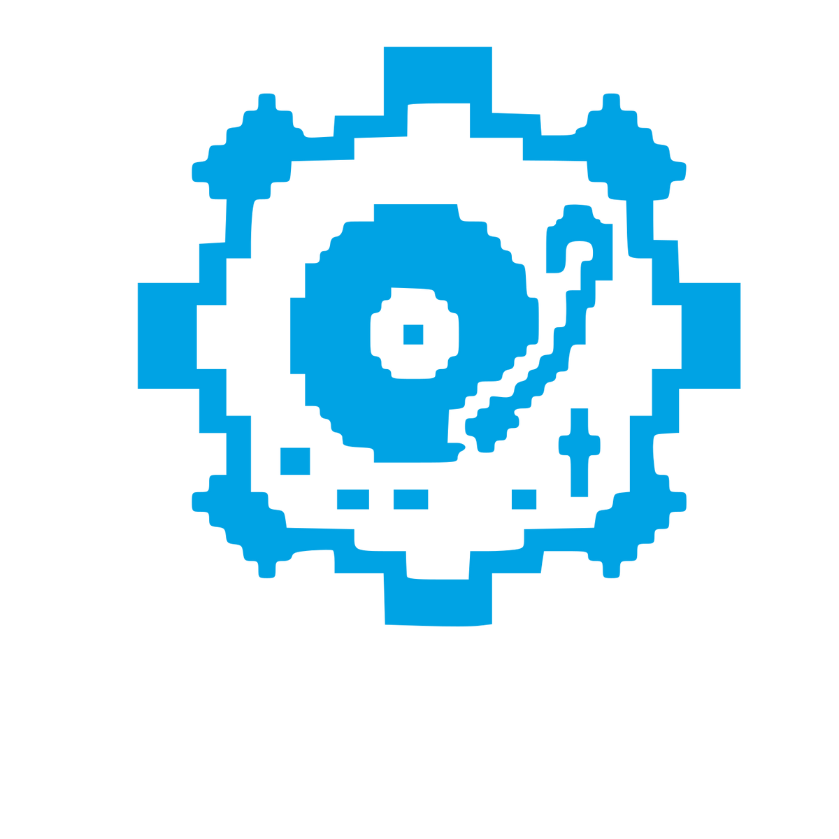 Pixel Turntable Gear Logo #00a3e4
