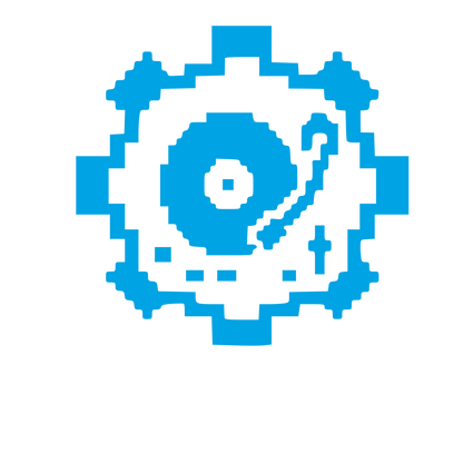 Pixel Turntable Gear Logo #00a3e4