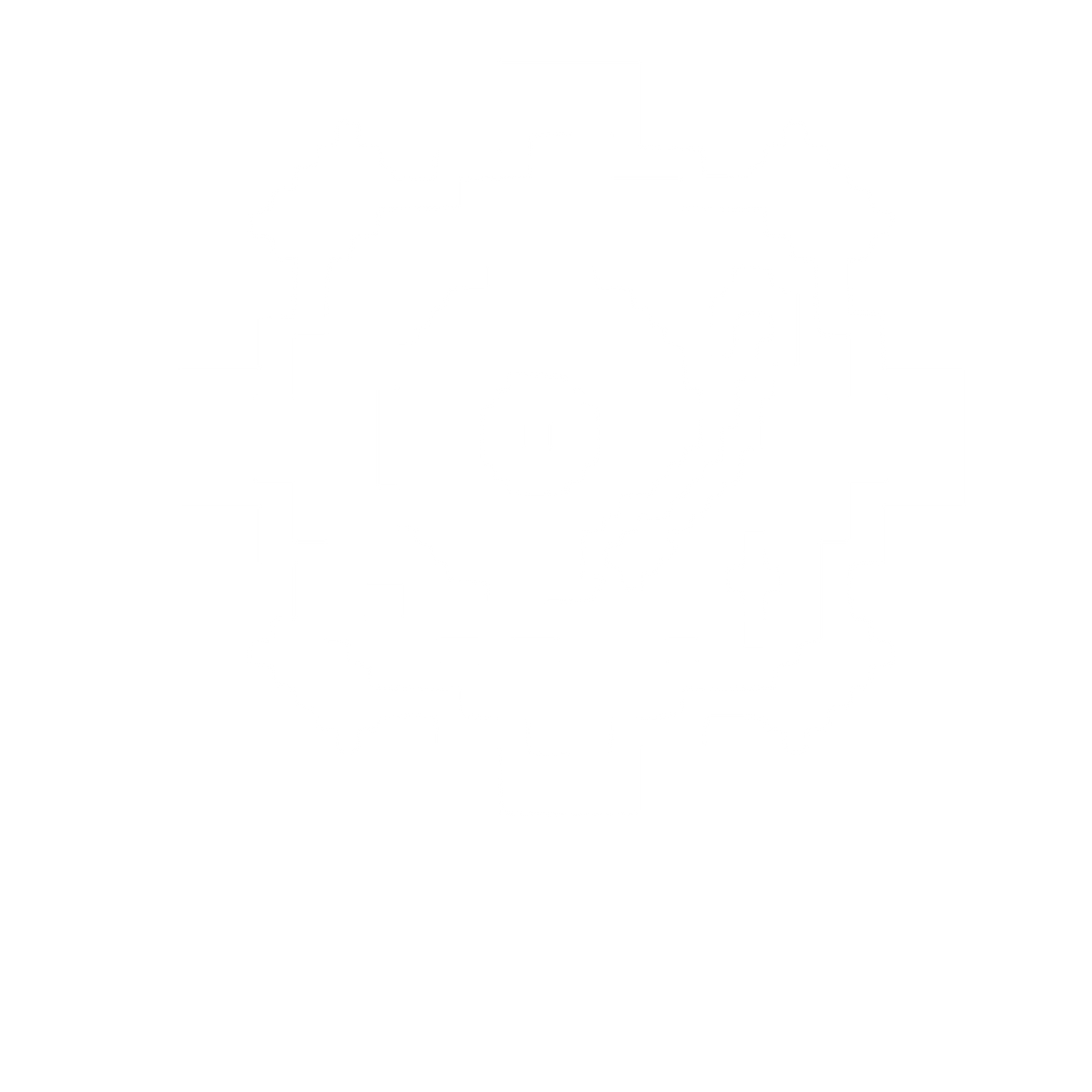 Pixel Turntable Gear Logo #ffffff