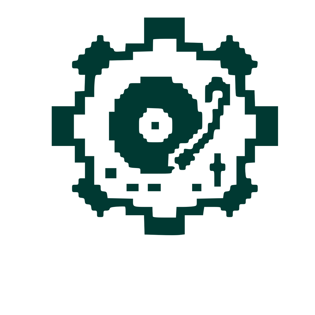 Pixel Turntable Gear Logo #003932