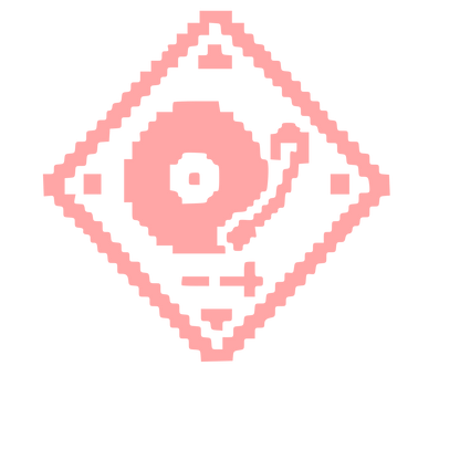 Pixel Turntable DJ Logo #ffa6a6