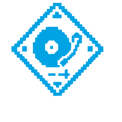 Pixel Turntable DJ Logo #00a3e4