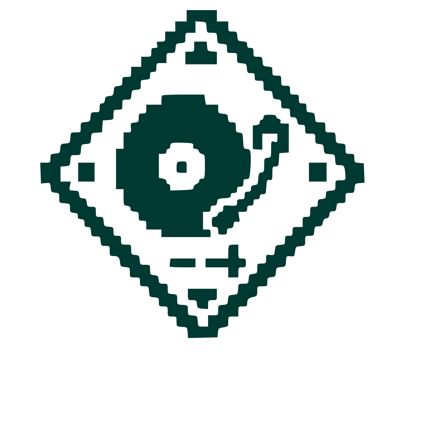 Pixel Turntable DJ Logo #003932