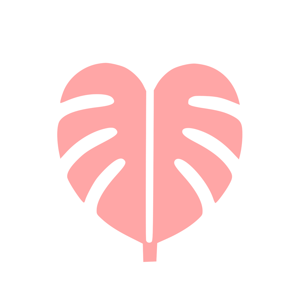 Monstera Leaf Bold Logo #ffa6a6