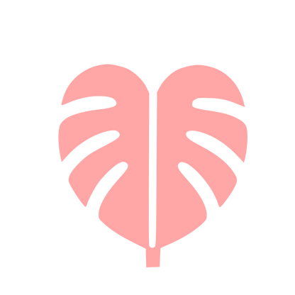 Monstera Leaf Bold Logo #ffa6a6