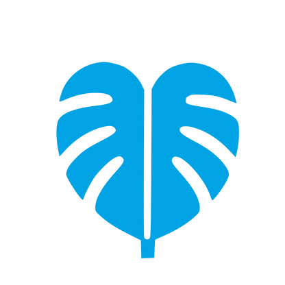 Monstera Leaf Bold Logo #00a3e4