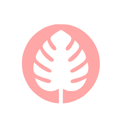 Monstera Leaf Circle Logo #ffa6a6