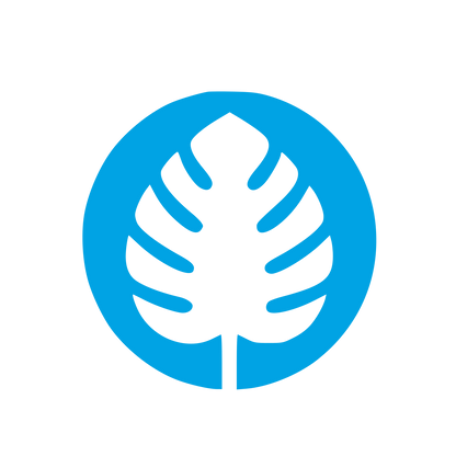 Monstera Leaf Circle Logo #00a3e4