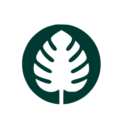 Monstera Leaf Circle Logo #003932