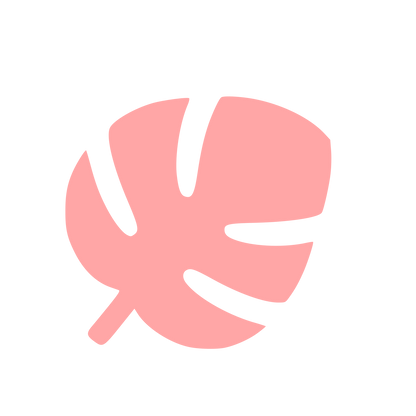 Monstera Leaf Silhouette Logo #ffa6a6