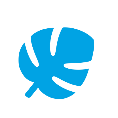 Monstera Leaf Silhouette Logo #00a3e4