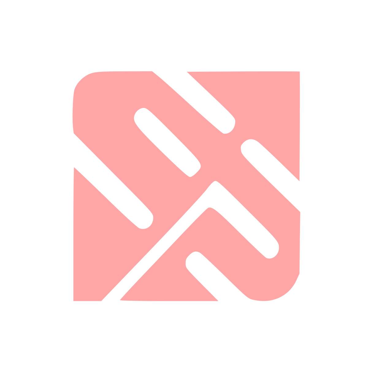 Monstera Leaf Logo #ffa6a6