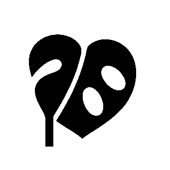 Monstera Leaf Heart Logo
