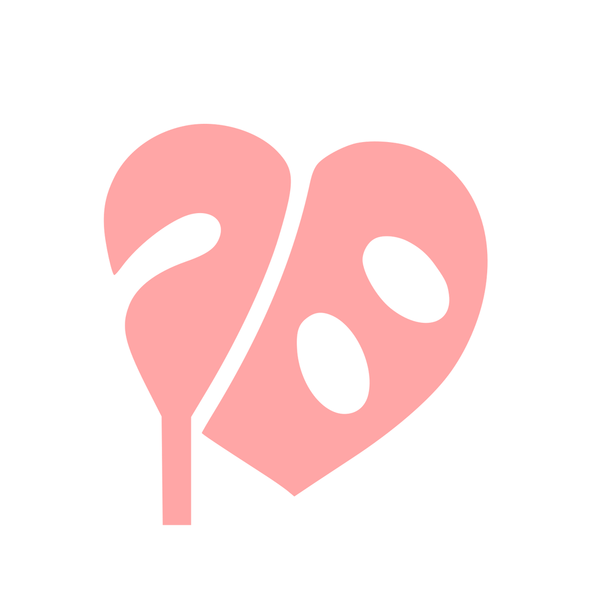 Monstera Leaf Heart Logo #ffa6a6