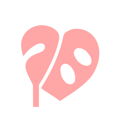 Monstera Leaf Heart Logo #ffa6a6