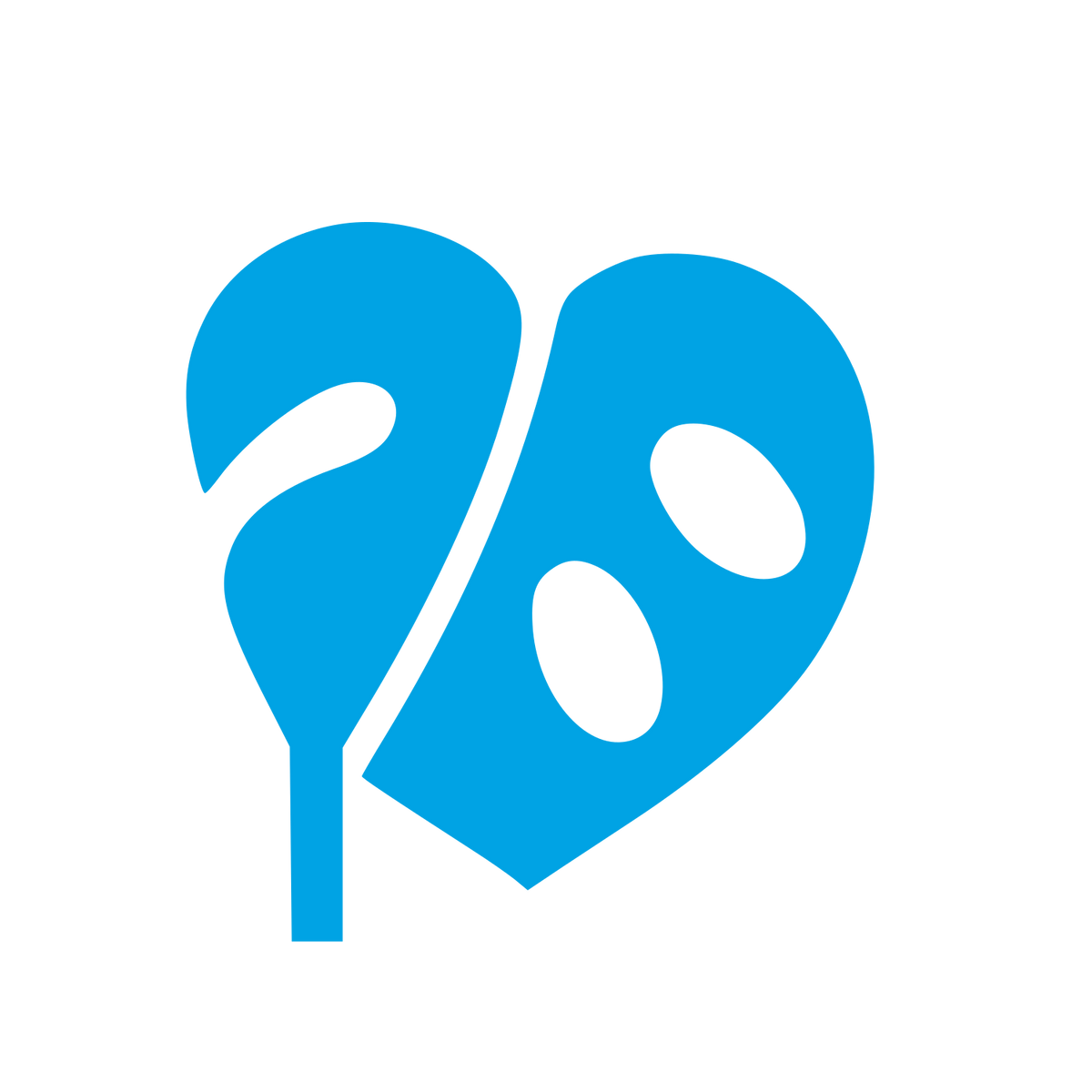 Monstera Leaf Heart Logo #00a3e4