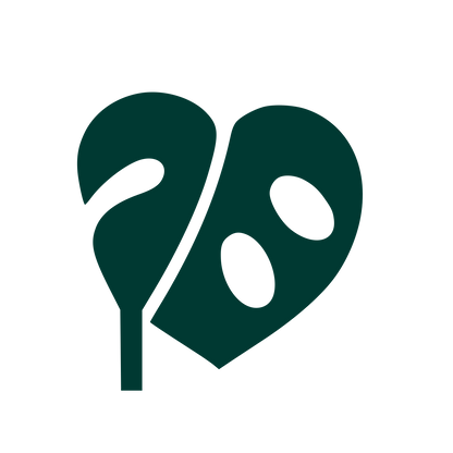 Monstera Leaf Heart Logo #003932
