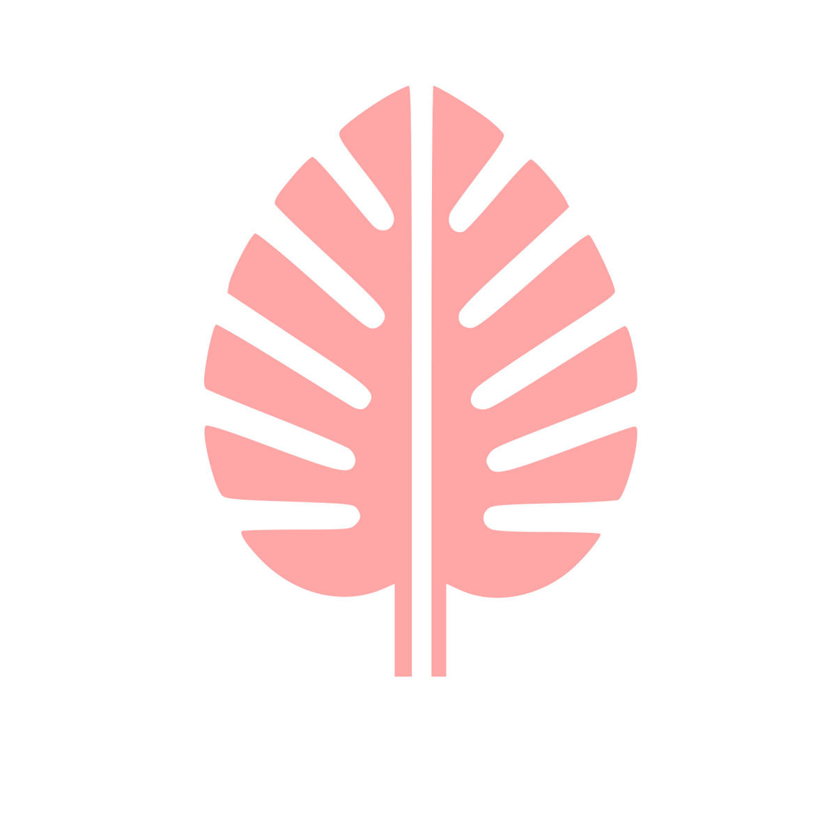 Monstera Leaf Bold Logo #ffa6a6