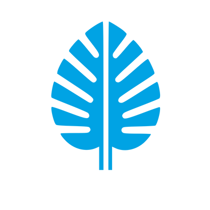 Monstera Leaf Bold Logo #00a3e4