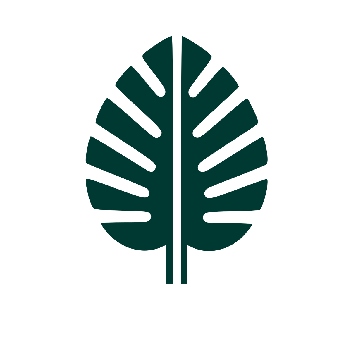 Monstera Leaf Bold Logo #003932