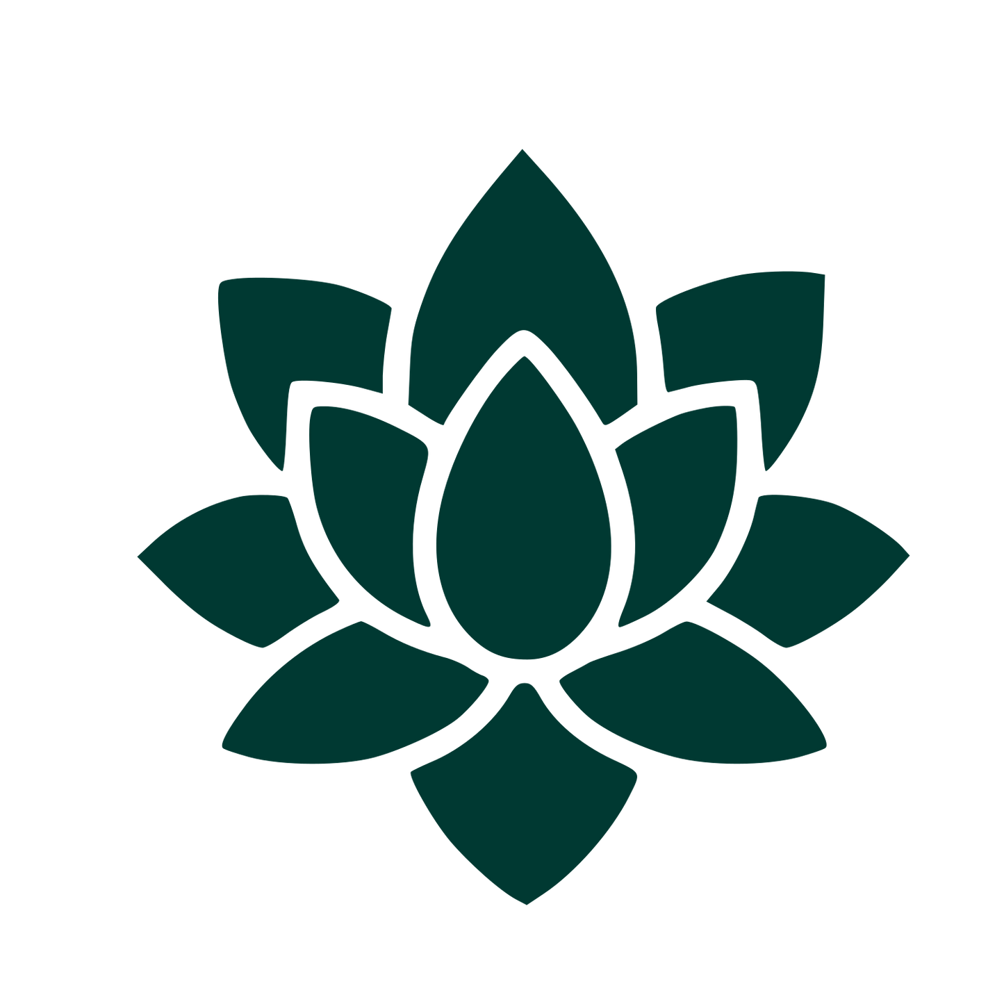 Lotus Flower Pictogram Logo #003932